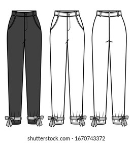 Pants for Ladies fashion Flat t Templates