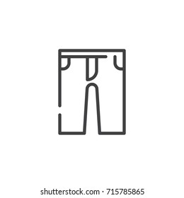 Pants line icon, outline vector sign, linear style pictogram isolated on white. Symbol, logo illustration. Editable stroke