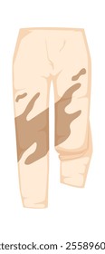 Pants with mud and stains