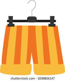 Pantalones sobre el colgador, ilustración, vector sobre fondo blanco