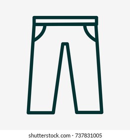 Pants outline icon. Flat vector illustration