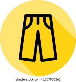 Umriss-Symbol für Hosen im langen Schattenstil