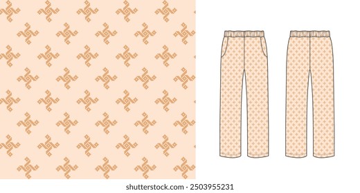 
Patrón de pantalones, patrón para serigrafía, patrón de tela para pantalones de costura