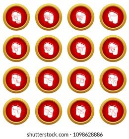 Pants pockets design icons set. Simple illustration of 16 pants pockets design icons set vector icons for web