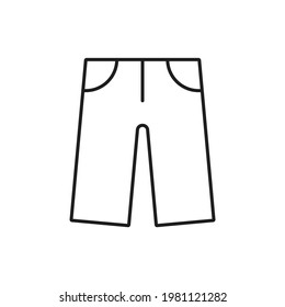 Pants with pockets linear icon. Clothing store. Thin line customizable illustration. Contour symbol. Vector isolated outline drawing. Editable stroke