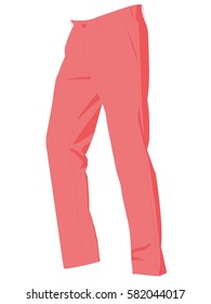 Pants red realistic vector illustration isolated