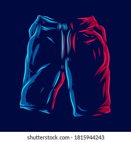 Pants short pant line art pop Art colorful design vector