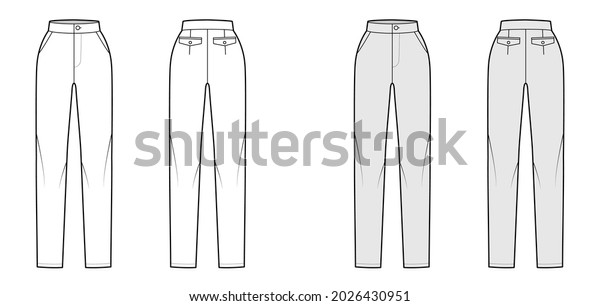 Pants Slim Fitted Straight Technical Fashion Stock Vector (Royalty Free ...