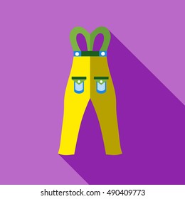 Pants snowboard clothes icon in flat style isolated with long shadow vector illustration
