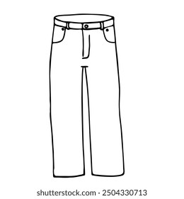 pants. Suit trousers. Doodle. vector stock illustration. Men's office wear.  Isolated on white background. 