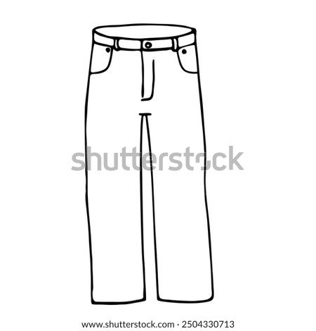 pants. Suit trousers. Doodle. vector stock illustration. Men's office wear.  Isolated on white background. 