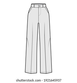 Pants Fashion Flat Sketch Template Stock Vector (Royalty Free ...