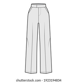 Pants Fashion Flat Sketch Template Stock Vector (Royalty Free ...