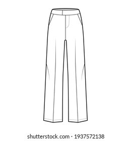 Pants Fashion Flat Sketch Template Stock Vector (Royalty Free ...