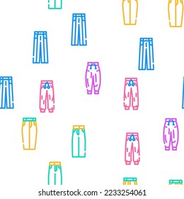 pants trousers fashion vector seamless pattern thin line illustration