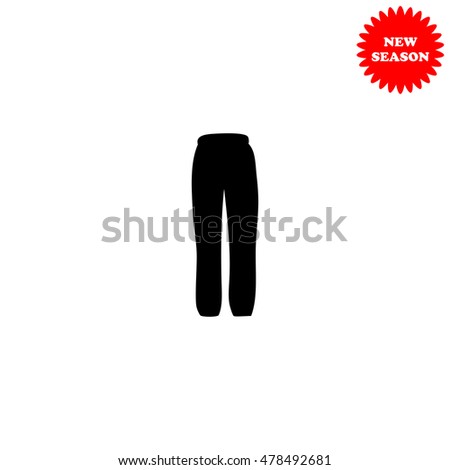 Pants vector icon isolated on white background.