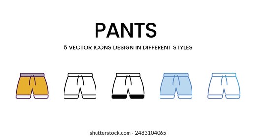 Hosen Vektor-Icons Set Stock Illustration