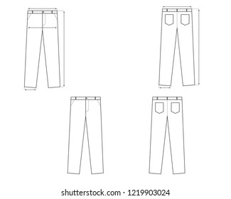 pants vector size jeans scheme