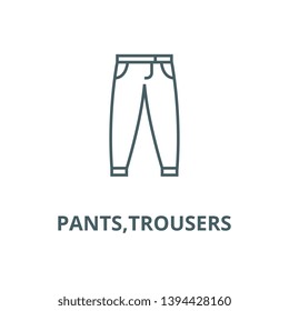 Pants,trousers vector line icon, linear concept, outline sign, symbol