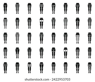 Pantyhose icons set simple vector. Woman fashion. Sexy model legs