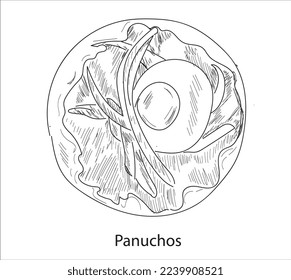 Panuchos mexican food vector. Best Mexican Dishes. Latin american food illustration.