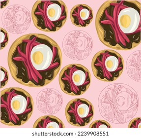 Panuchos mexican food vector. Best Mexican Dishes. Latin american food illustration.
