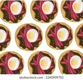 Panuchos mexican food vector. Best Mexican Dishes. Latin american food illustration.
