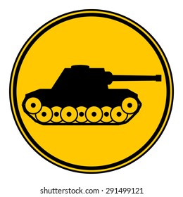Panzer button on white background. Vector illustration.