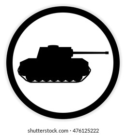 Panzer button on white background. Vector illustration.