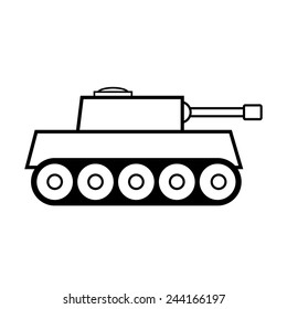 Panzer Icon On White Background Vector Stock Vector (Royalty Free ...