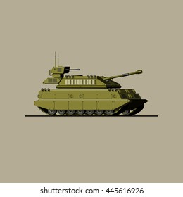 Panzer. A military tank. An armored car. barrel. Battle game. 