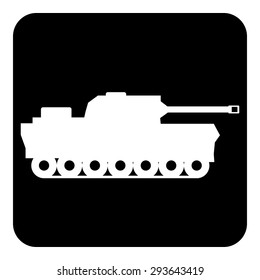Panzer symbol button on white background. Vector illustration.