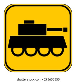 Panzer symbol button on white background. Vector illustration.