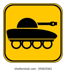 Panzer symbol button on white background. Vector illustration.