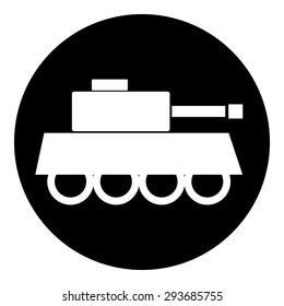 Panzer symbol button on white background. Vector illustration.