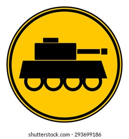 Panzer symbol button on white background. Vector illustration.