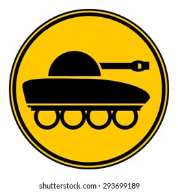 Panzer symbol button on white background. Vector illustration.