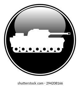 Panzer symbol button on white background. Vector illustration.