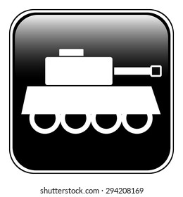 Panzer symbol button on white background. Vector illustration.