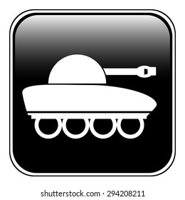 Panzer symbol button on white background. Vector illustration.