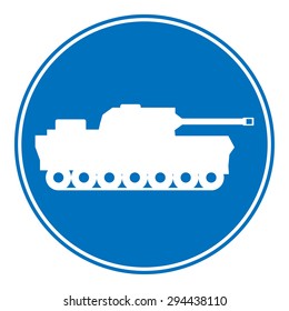 Panzer symbol button on white background. Vector illustration.
