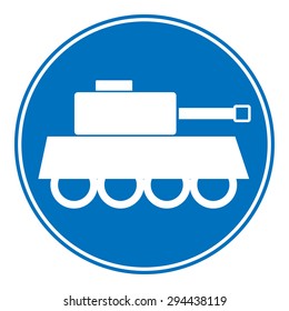 Panzer symbol button on white background. Vector illustration.