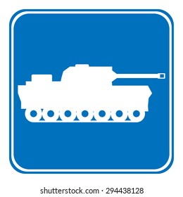 Panzer symbol button on white background. Vector illustration.