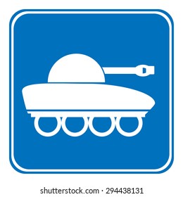 Panzer symbol button on white background. Vector illustration.