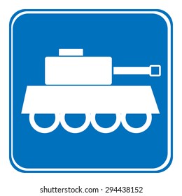 Panzer symbol button on white background. Vector illustration.