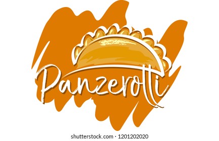 Panzerotti - italian folded pizza with mozzarella and tomato - vector