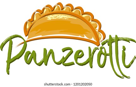 Panzerotti - italian folded pizza with mozzarella and tomato - vector