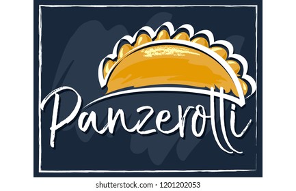 Panzerotti - italian folded pizza with mozzarella and tomato - vector