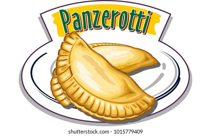 Panzerotti with mozzarella and tomato - vector