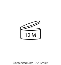 PAO 12M icon. Period after opening 12 month